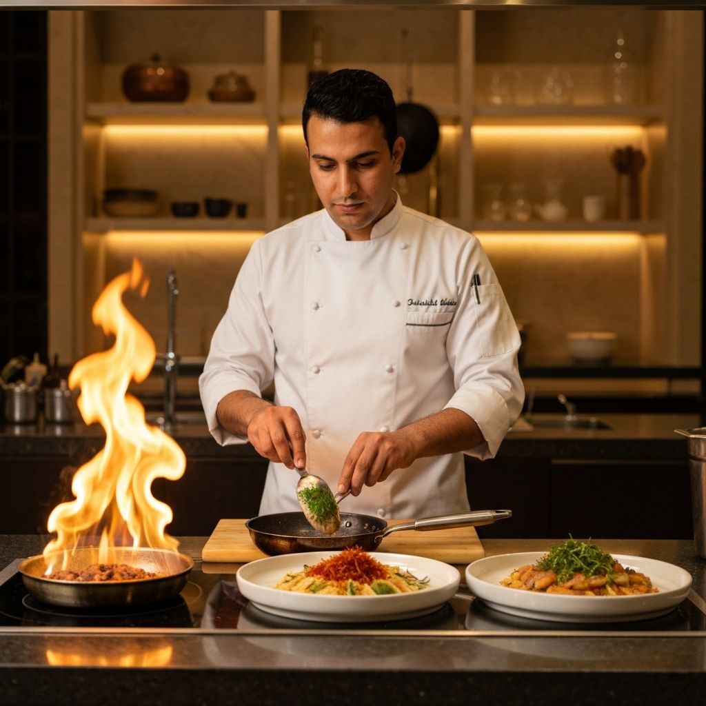 Chef preparing Saudi cuisine